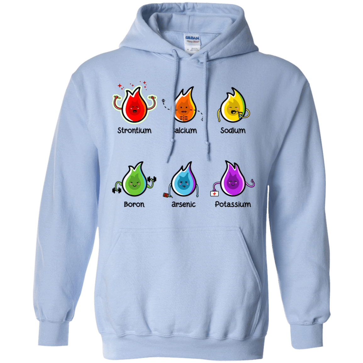 Sweatshirts Light Blue / S Flaming Elements Science Pullover Hoodie