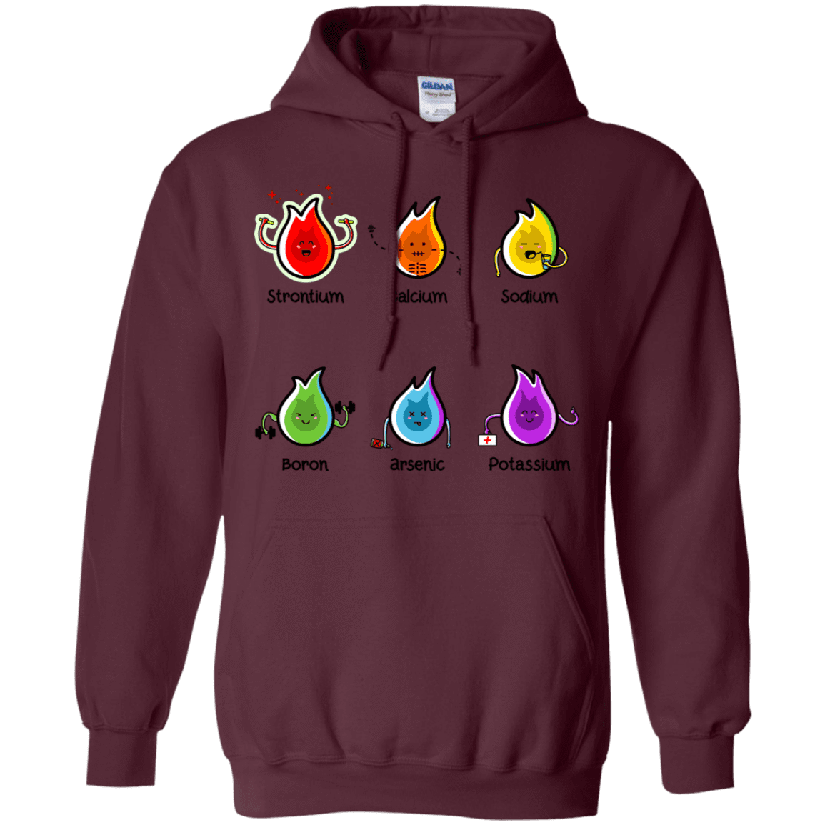 Sweatshirts Maroon / S Flaming Elements Science Pullover Hoodie