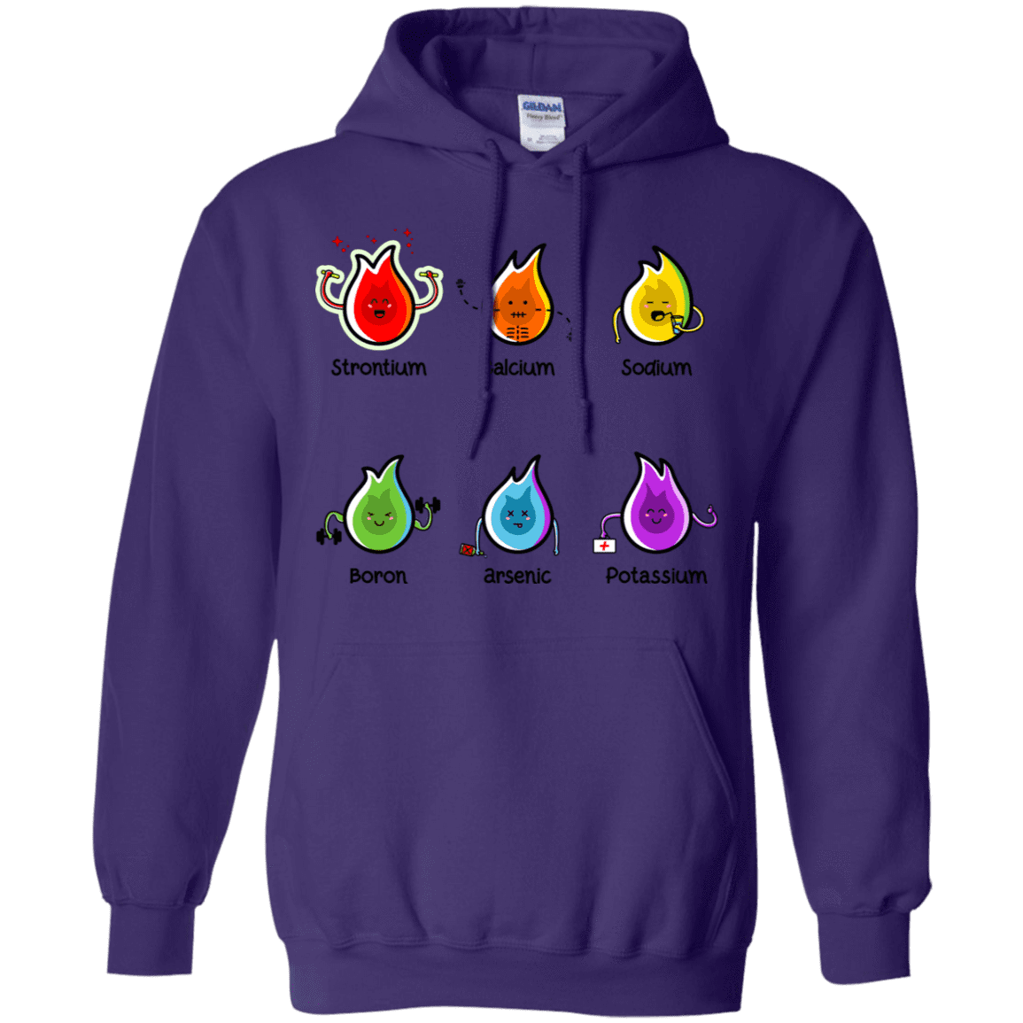 Sweatshirts Purple / S Flaming Elements Science Pullover Hoodie