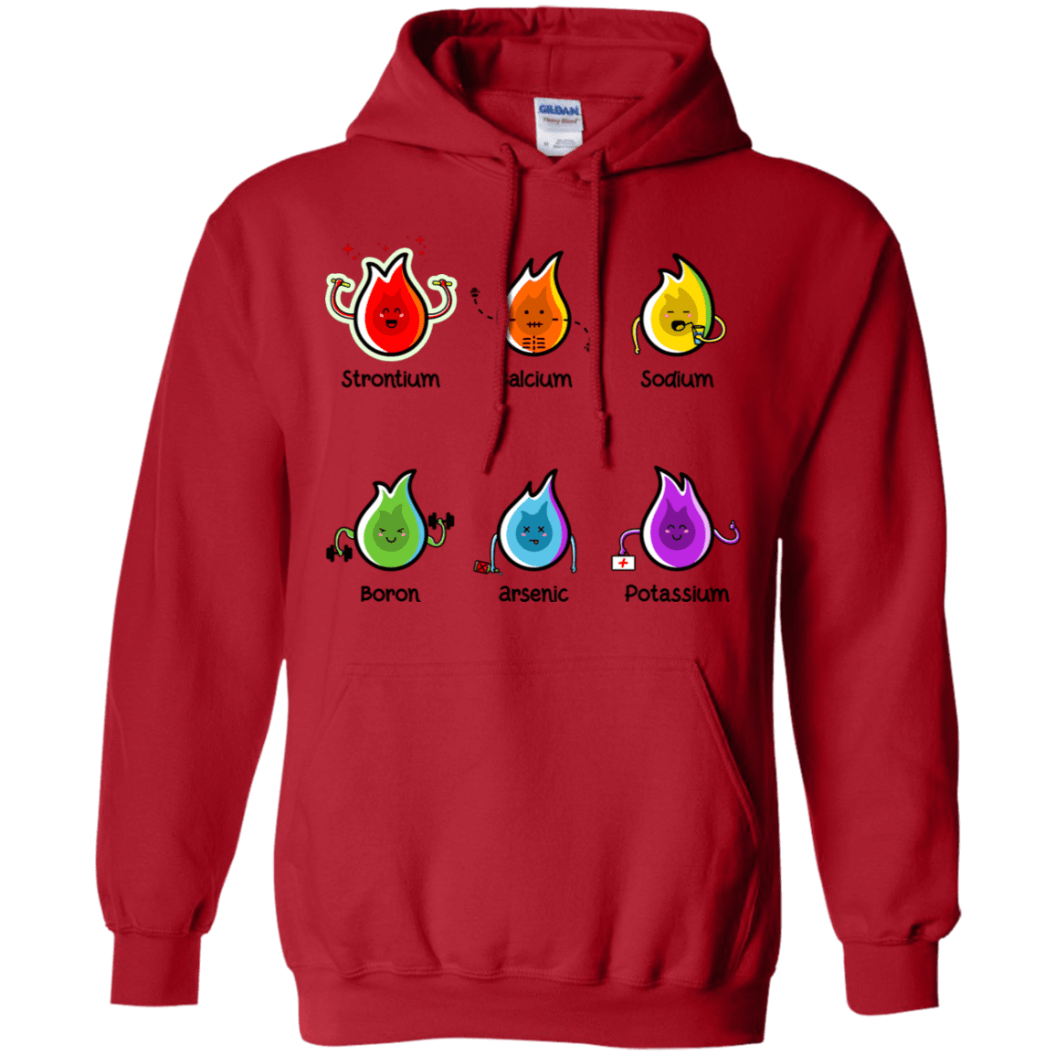 Sweatshirts Red / S Flaming Elements Science Pullover Hoodie