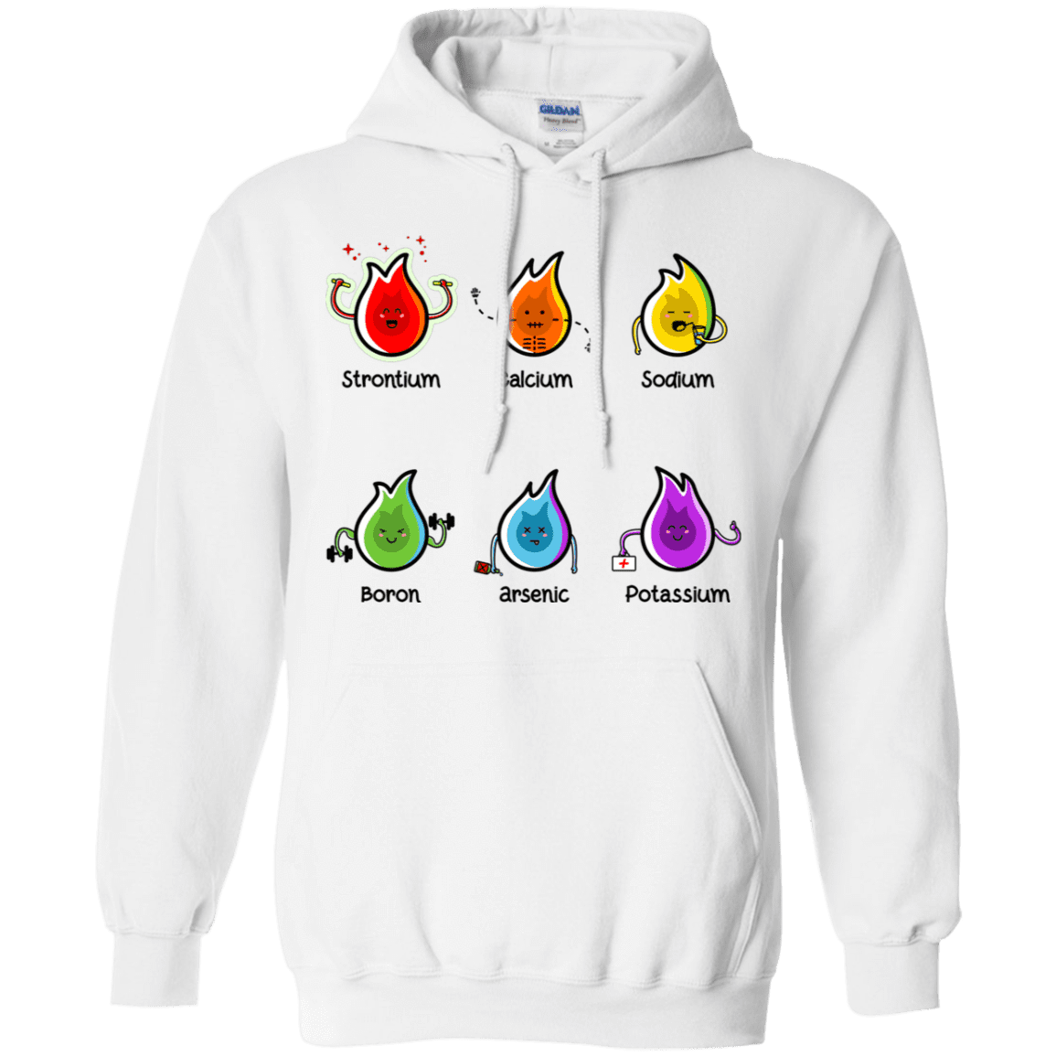 Sweatshirts White / S Flaming Elements Science Pullover Hoodie