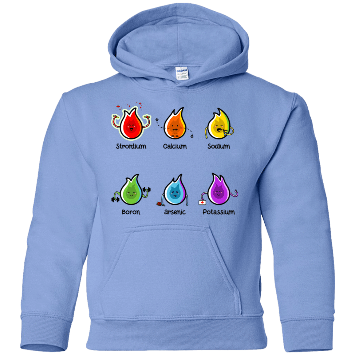 Sweatshirts Carolina Blue / YS Flaming Elements Science Youth Hoodie