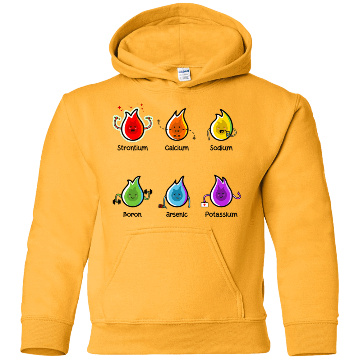 Sweatshirts Gold / YS Flaming Elements Science Youth Hoodie