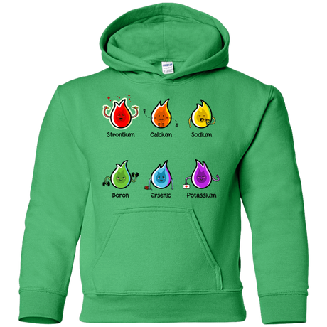 Sweatshirts Irish Green / YS Flaming Elements Science Youth Hoodie