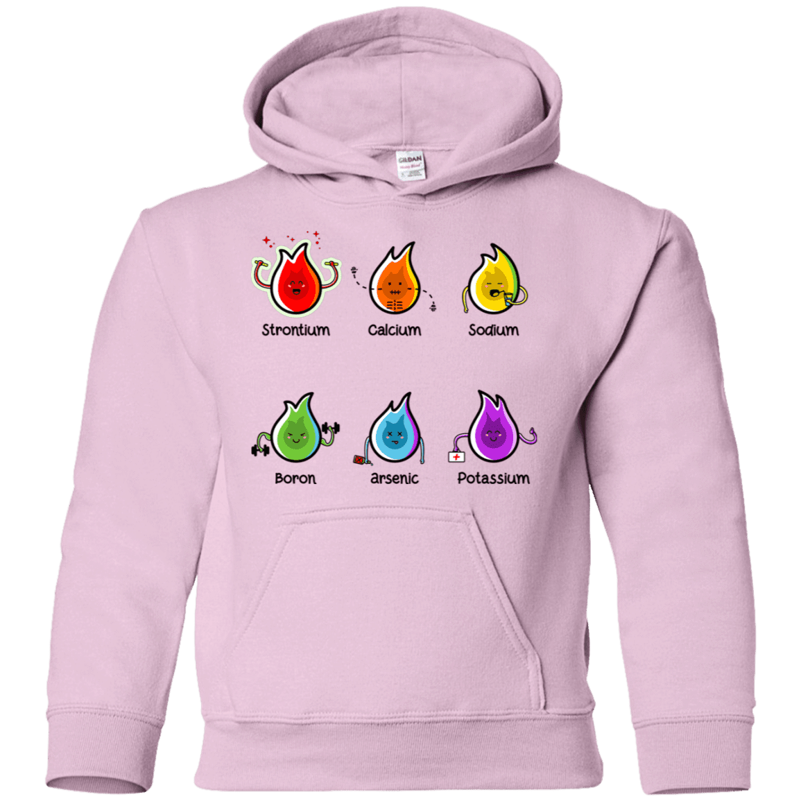 Sweatshirts Light Pink / YS Flaming Elements Science Youth Hoodie