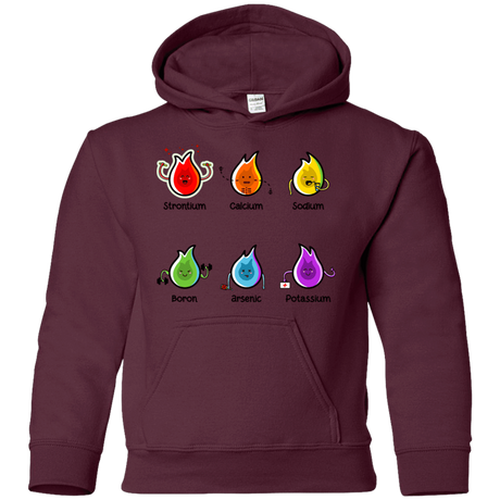 Sweatshirts Maroon / YS Flaming Elements Science Youth Hoodie