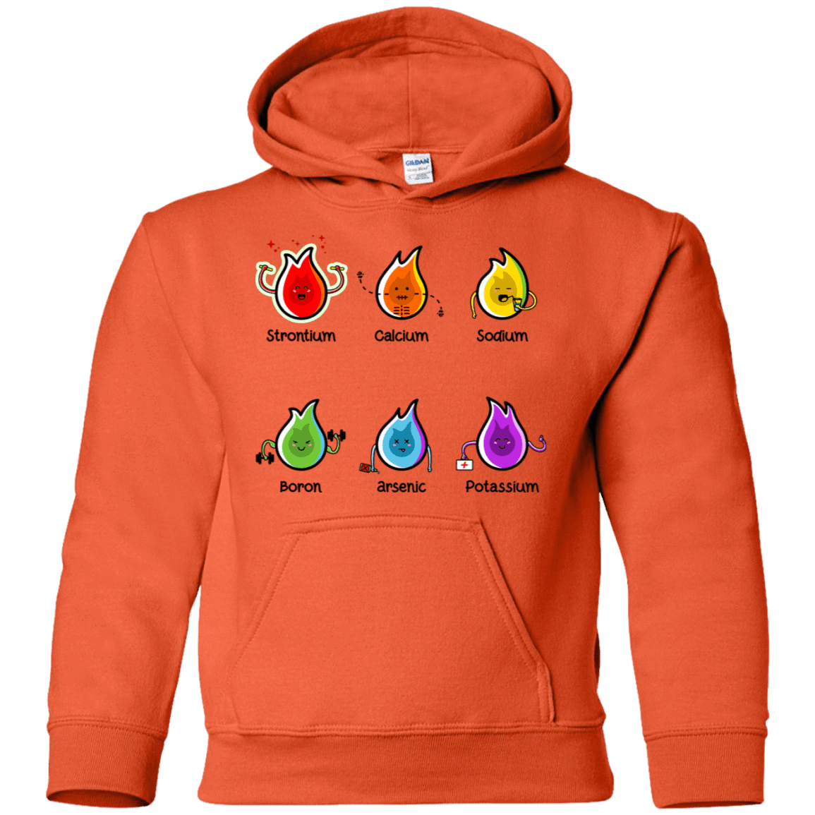 Sweatshirts Orange / YS Flaming Elements Science Youth Hoodie