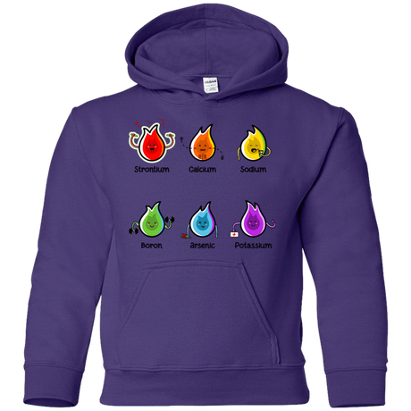 Sweatshirts Purple / YS Flaming Elements Science Youth Hoodie