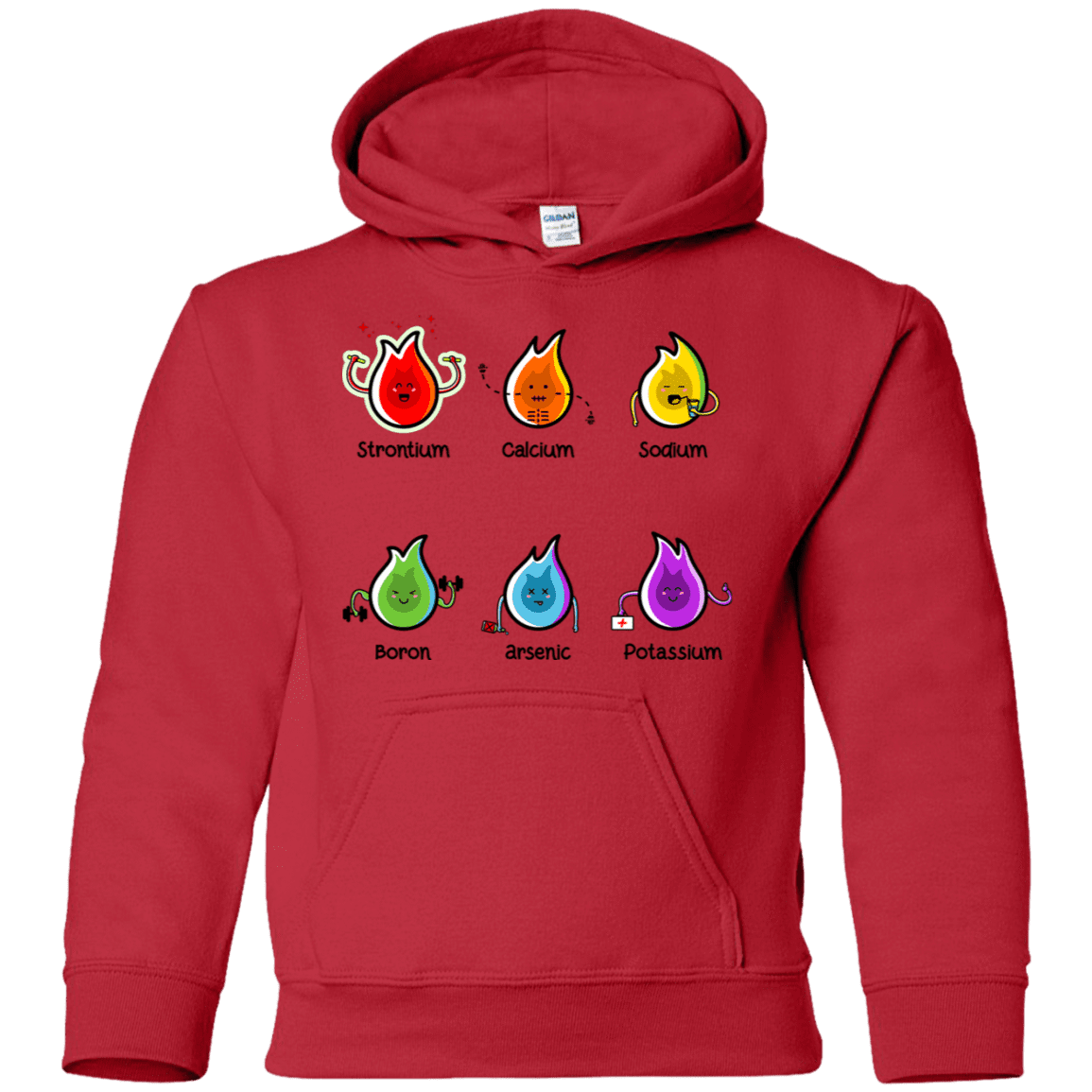 Sweatshirts Red / YS Flaming Elements Science Youth Hoodie