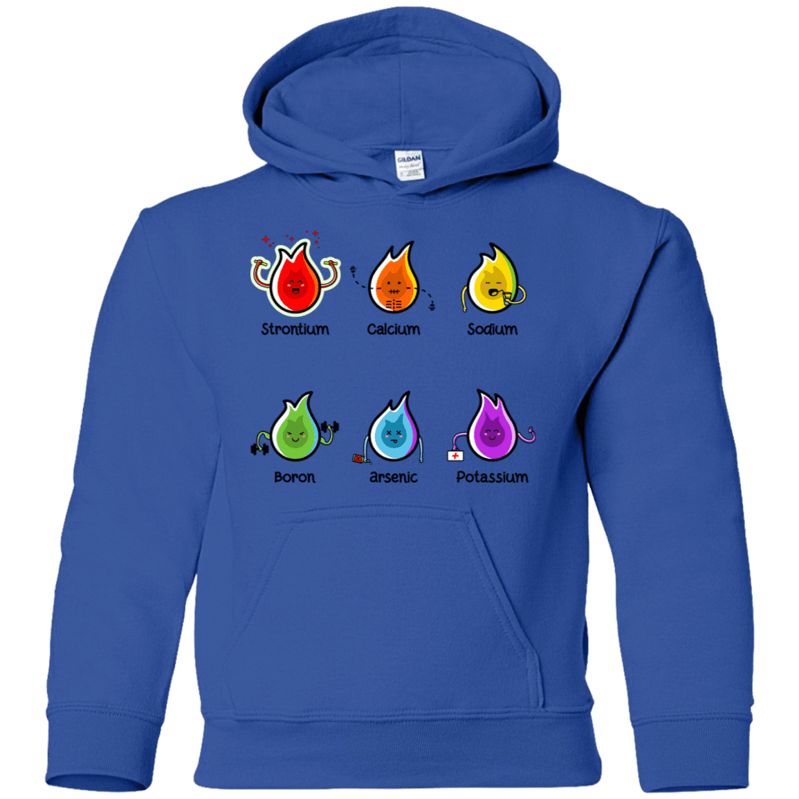 Sweatshirts Royal / YS Flaming Elements Science Youth Hoodie