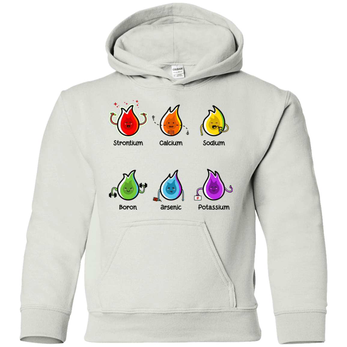 Sweatshirts White / YS Flaming Elements Science Youth Hoodie