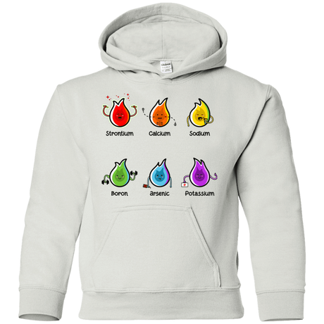 Sweatshirts White / YS Flaming Elements Science Youth Hoodie