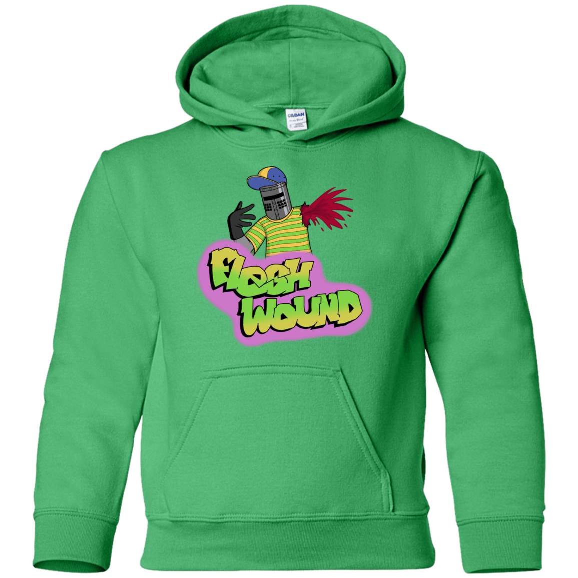 Sweatshirts Irish Green / YS Flesh Wound Youth Hoodie