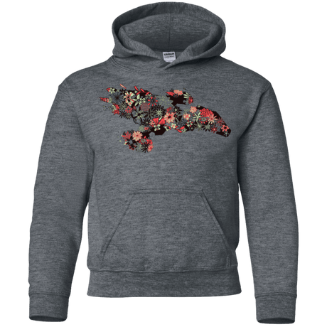 Sweatshirts Dark Heather / YS Flowerfly Youth Hoodie