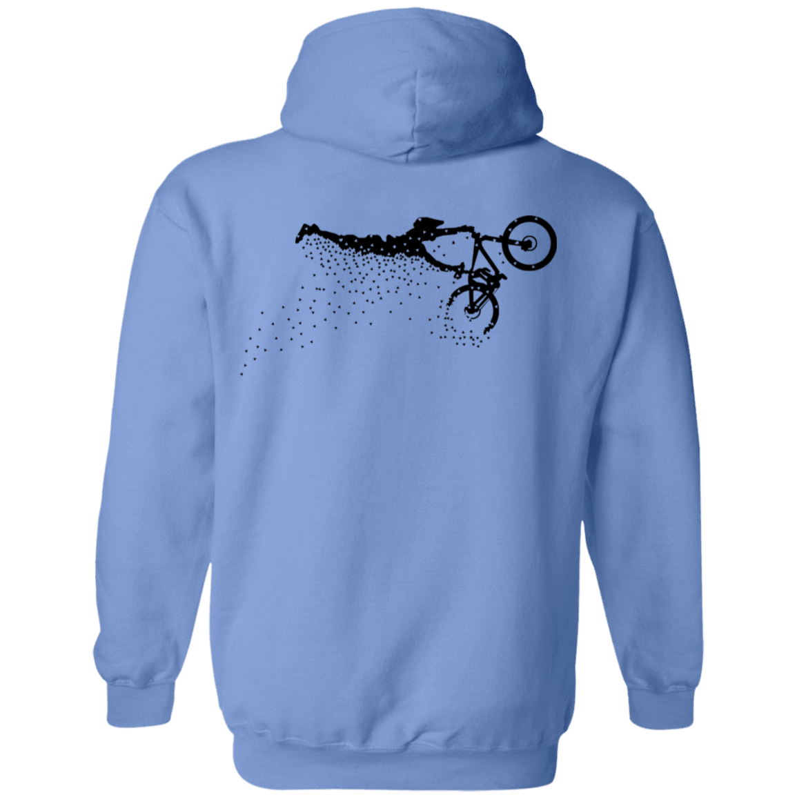 Sweatshirts Carolina Blue / S Flying Away Bike Ride Back Print Pullover Hoodie