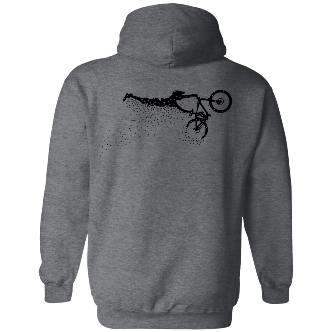 Sweatshirts Dark Heather / S Flying Away Bike Ride Back Print Pullover Hoodie