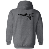 Sweatshirts Dark Heather / S Flying Away Bike Ride Back Print Pullover Hoodie