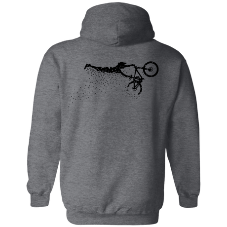 Sweatshirts Dark Heather / S Flying Away Bike Ride Back Print Pullover Hoodie