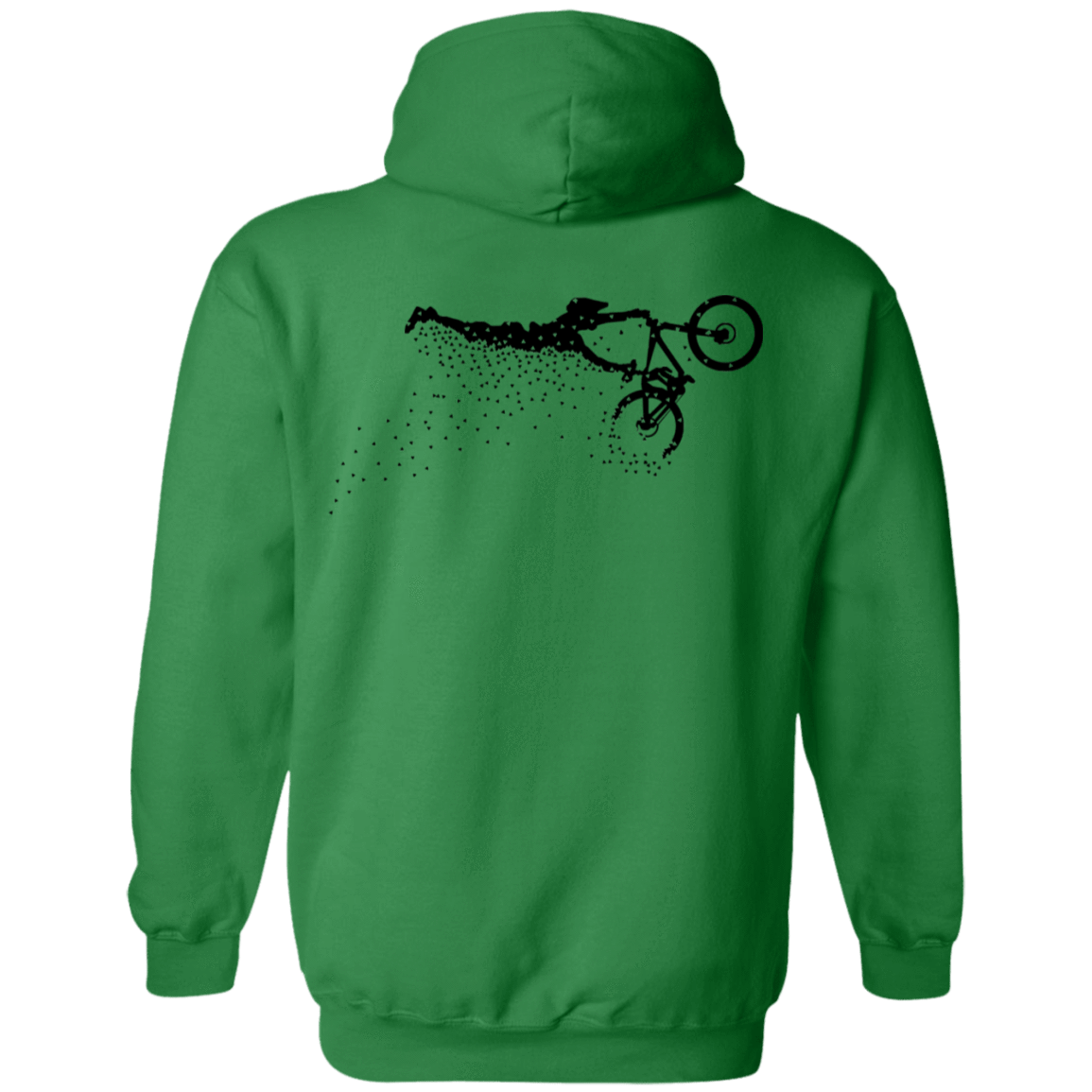 Sweatshirts Irish Green / S Flying Away Bike Ride Back Print Pullover Hoodie