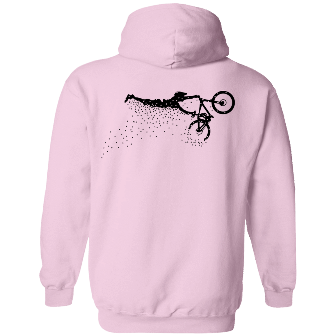 Sweatshirts Light Pink / S Flying Away Bike Ride Back Print Pullover Hoodie