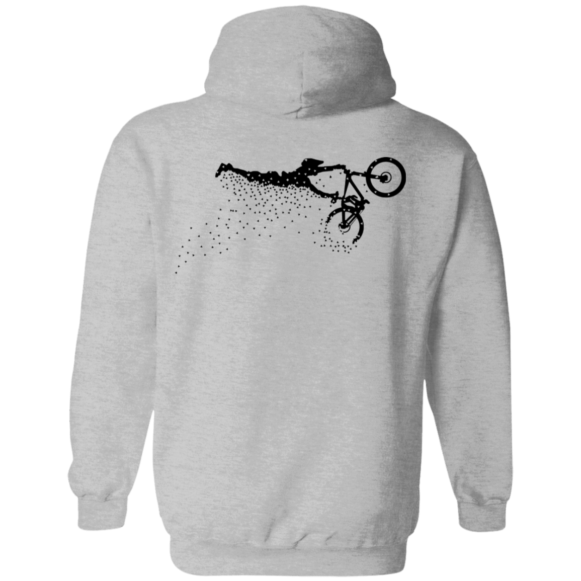 Sweatshirts Sport Grey / S Flying Away Bike Ride Back Print Pullover Hoodie