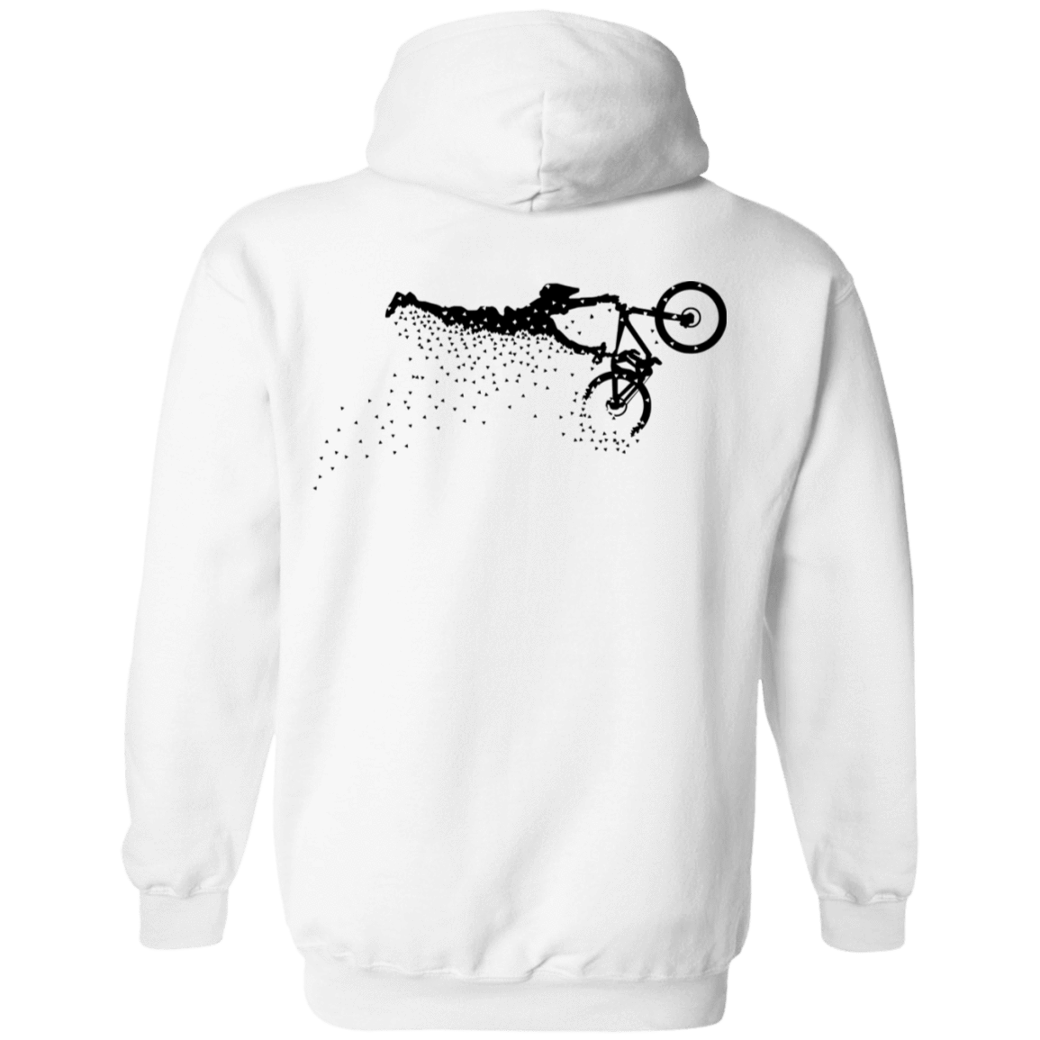 Sweatshirts White / S Flying Away Bike Ride Back Print Pullover Hoodie