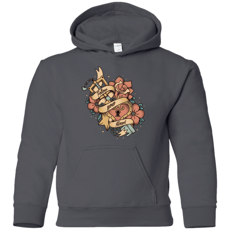 Sweatshirts Charcoal / YS Follow your heart Youth Hoodie