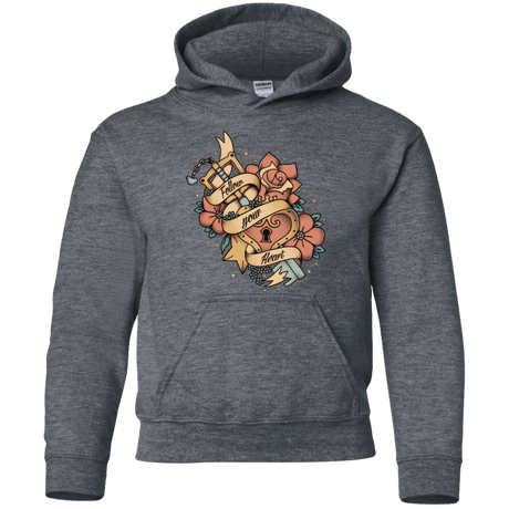 Sweatshirts Dark Heather / YS Follow your heart Youth Hoodie