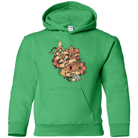 Sweatshirts Irish Green / YS Follow your heart Youth Hoodie