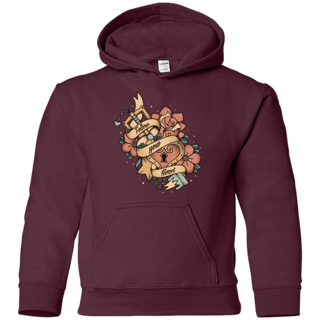 Sweatshirts Maroon / YS Follow your heart Youth Hoodie