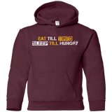 Sweatshirts Maroon / YS Food Sleep Loop Youth Hoodie
