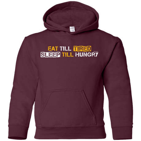 Sweatshirts Maroon / YS Food Sleep Loop Youth Hoodie