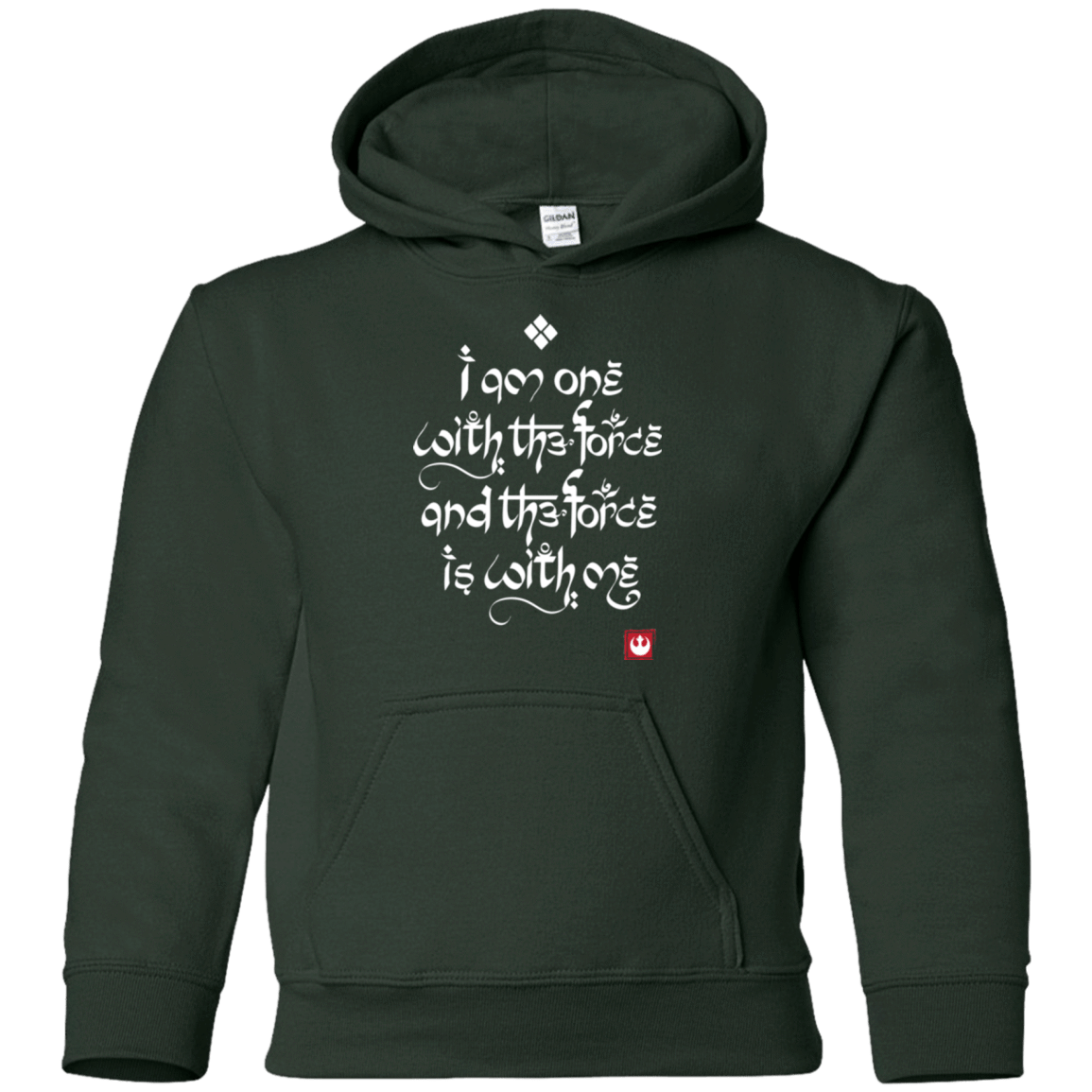 Sweatshirts Forest Green / YS Force Mantra White Youth Hoodie