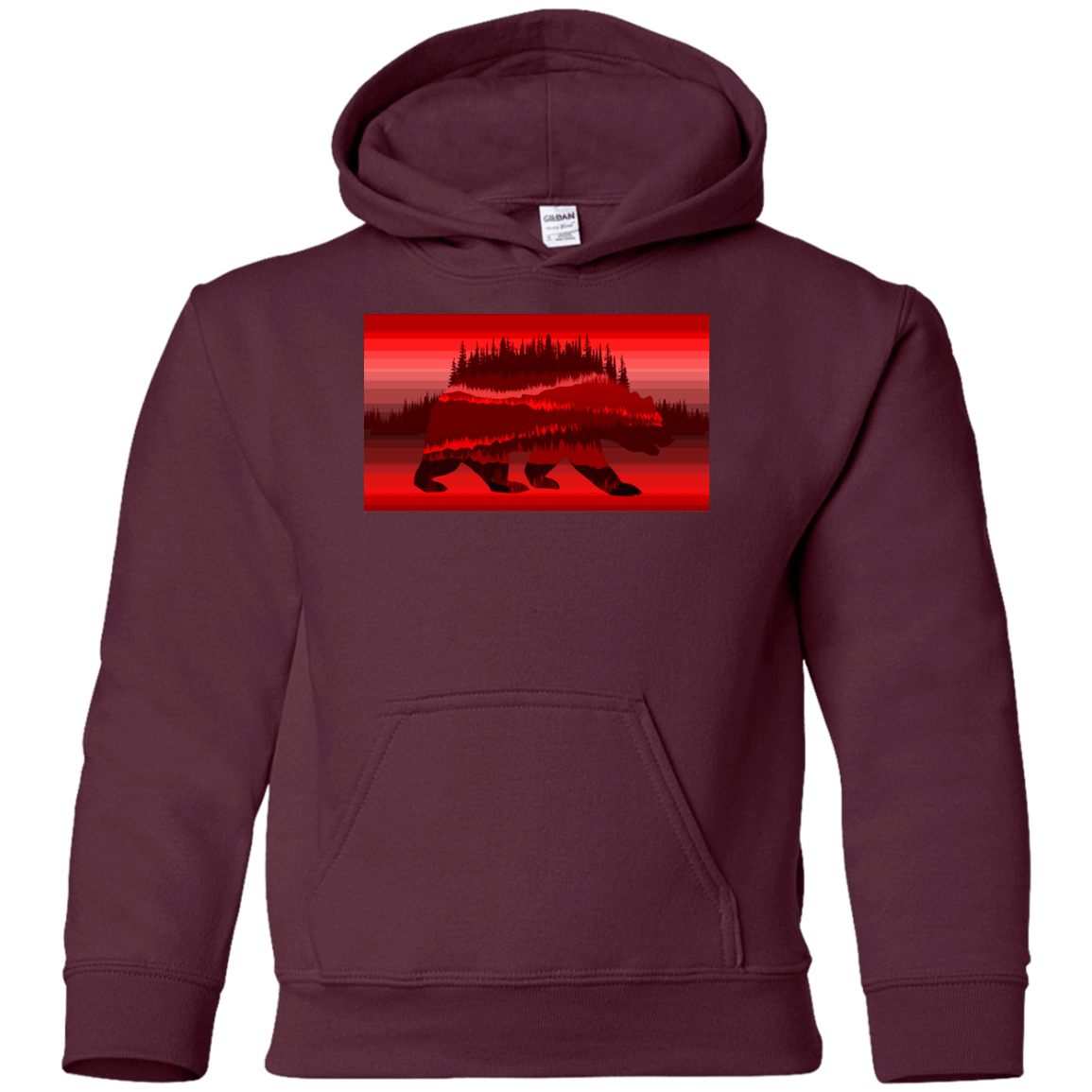 Sweatshirts Maroon / YS Forest Bear Youth Hoodie