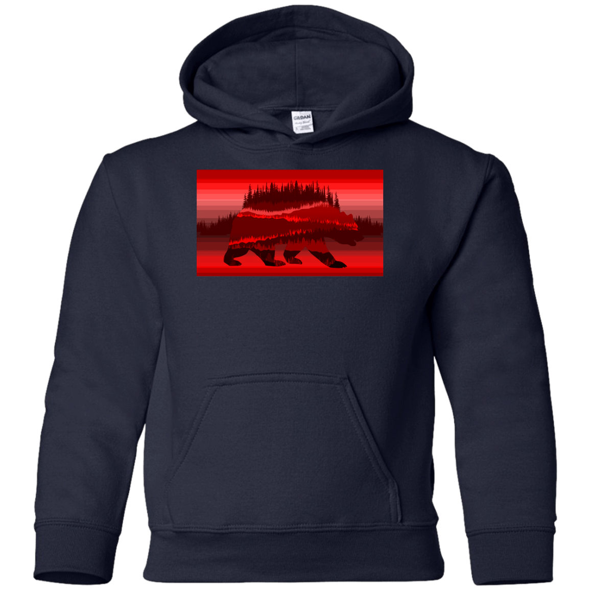 Sweatshirts Navy / YS Forest Bear Youth Hoodie