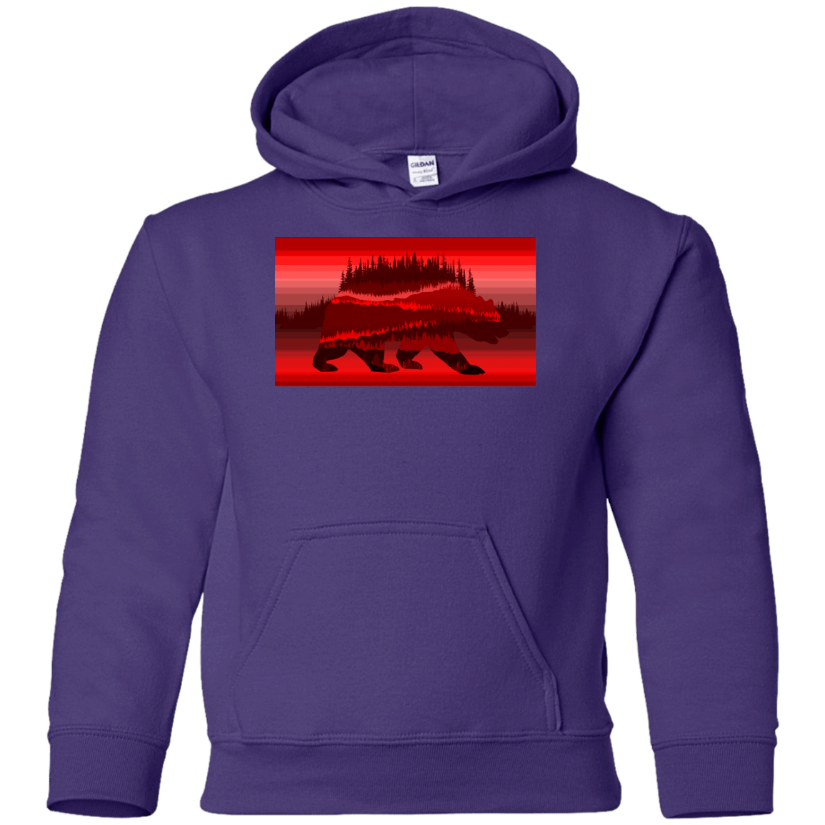 Sweatshirts Purple / YS Forest Bear Youth Hoodie