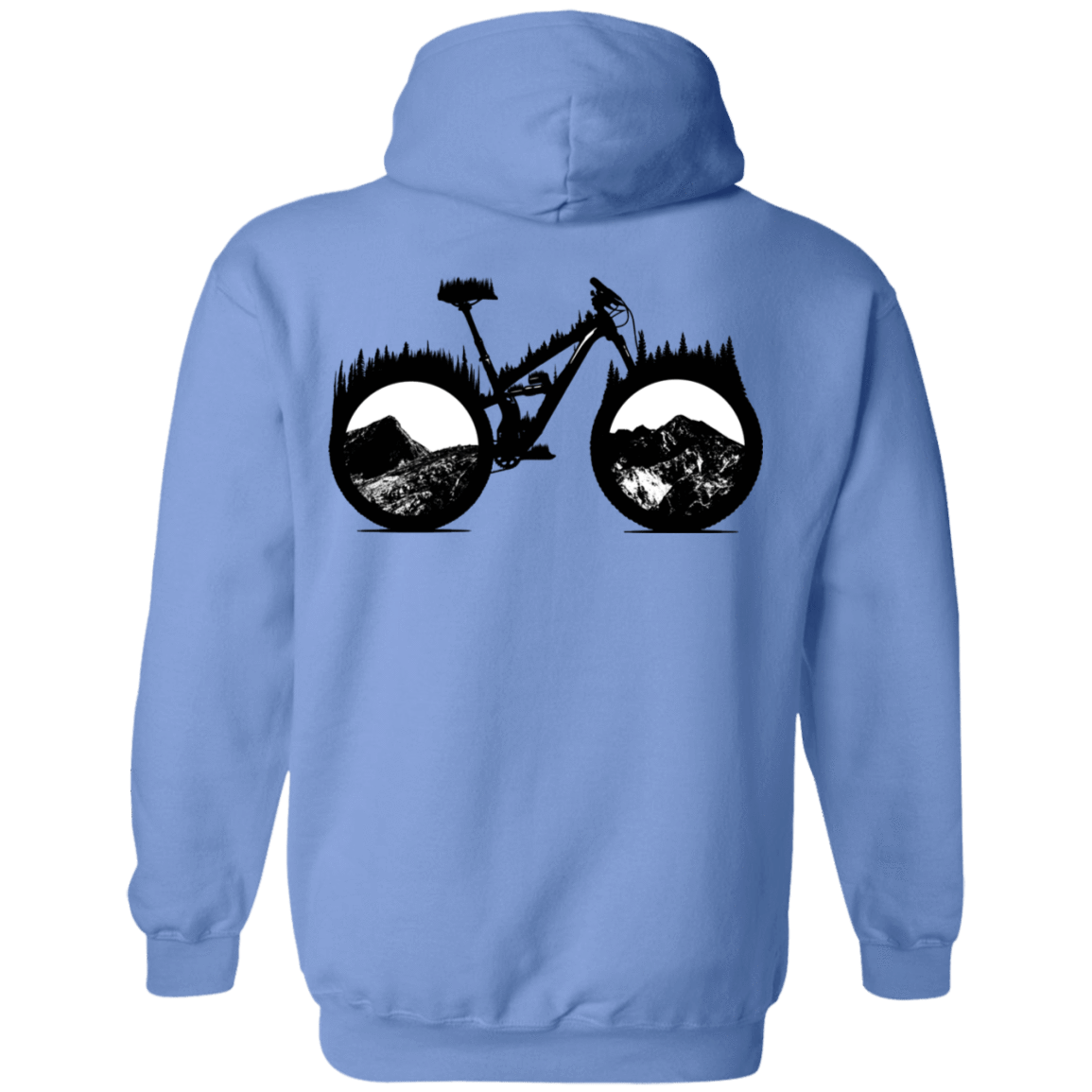 Sweatshirts Carolina Blue / S Forest is Home Mountain Bike Back Print Pullover Hoodie