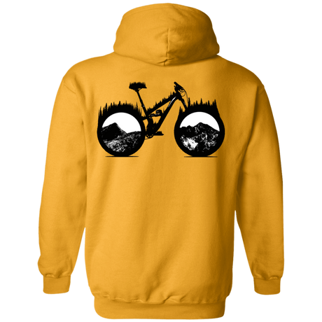 Sweatshirts Gold / S Forest is Home Mountain Bike Back Print Pullover Hoodie