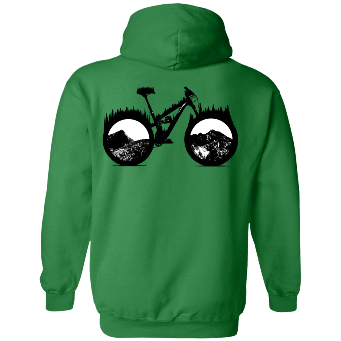 Sweatshirts Irish Green / S Forest is Home Mountain Bike Back Print Pullover Hoodie