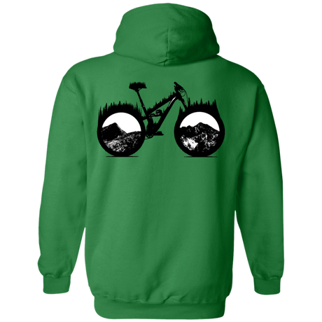 Sweatshirts Irish Green / S Forest is Home Mountain Bike Back Print Pullover Hoodie