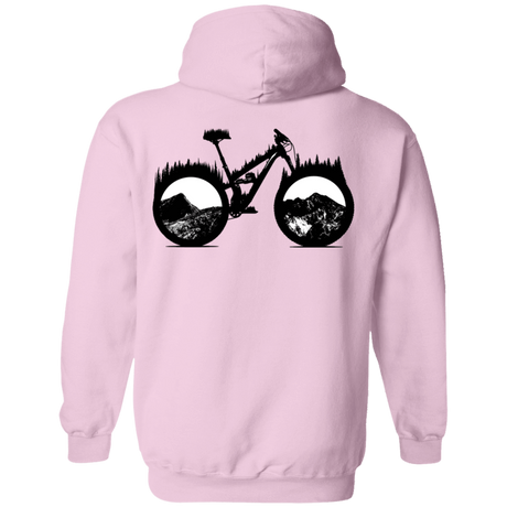 Sweatshirts Light Pink / S Forest is Home Mountain Bike Back Print Pullover Hoodie