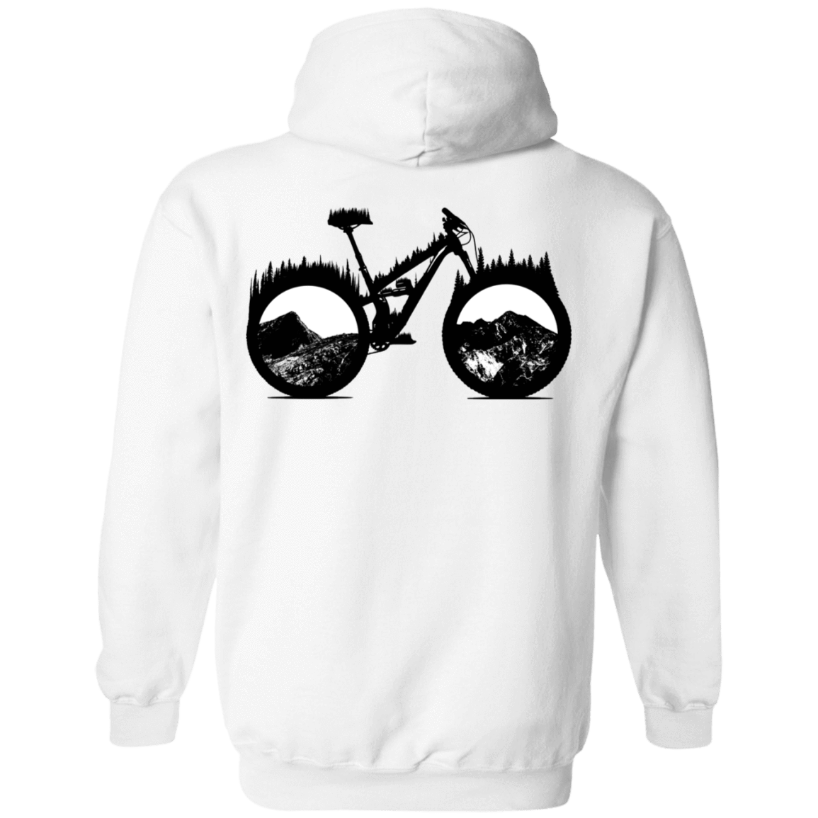 Sweatshirts White / S Forest is Home Mountain Bike Back Print Pullover Hoodie