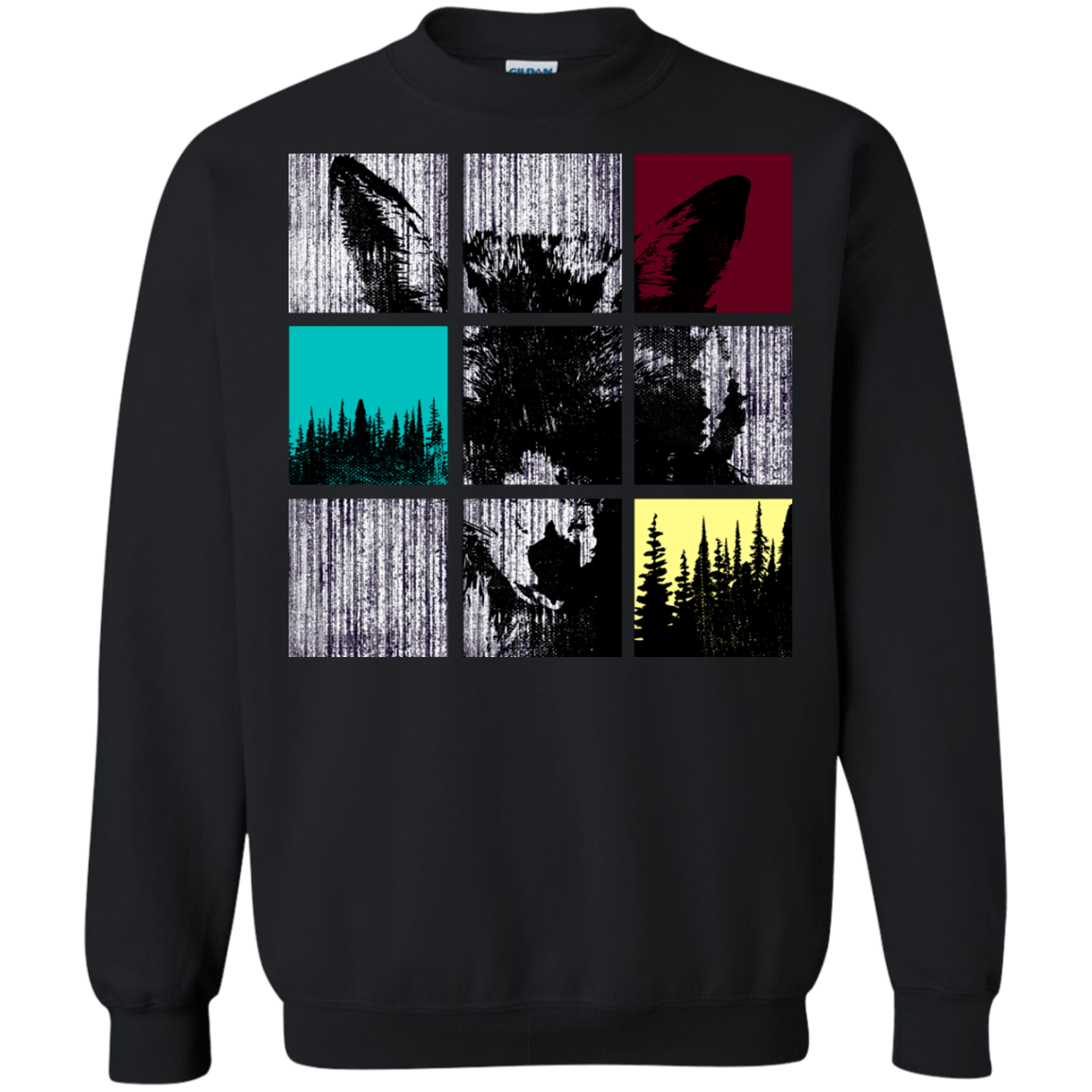 Sweatshirts Black / S Fox Pane Crewneck Sweatshirt