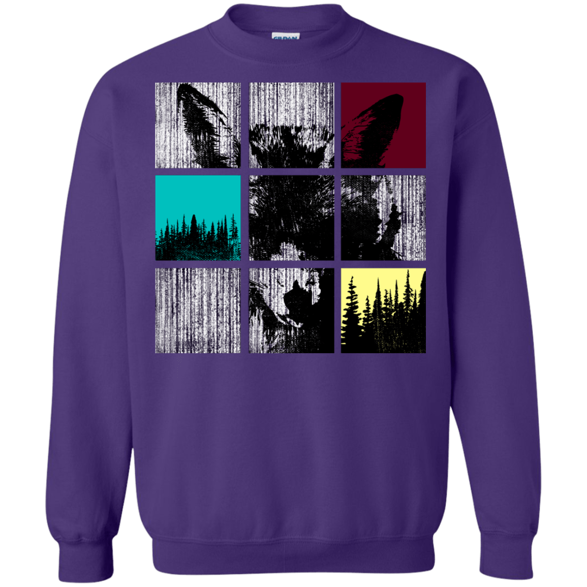 Sweatshirts Purple / S Fox Pane Crewneck Sweatshirt