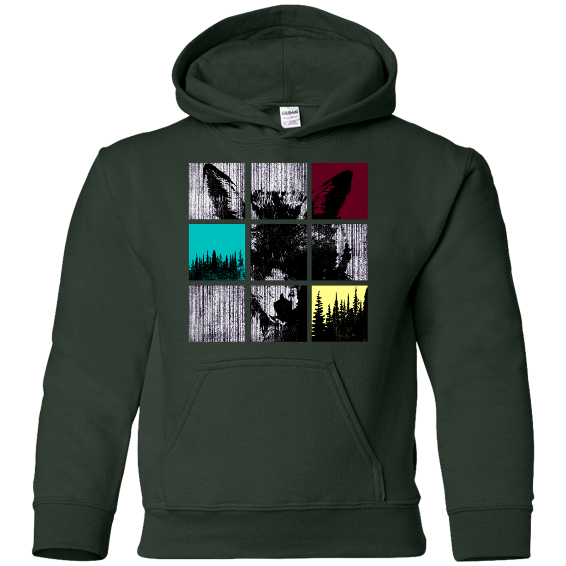Sweatshirts Forest Green / YS Fox Pane Youth Hoodie