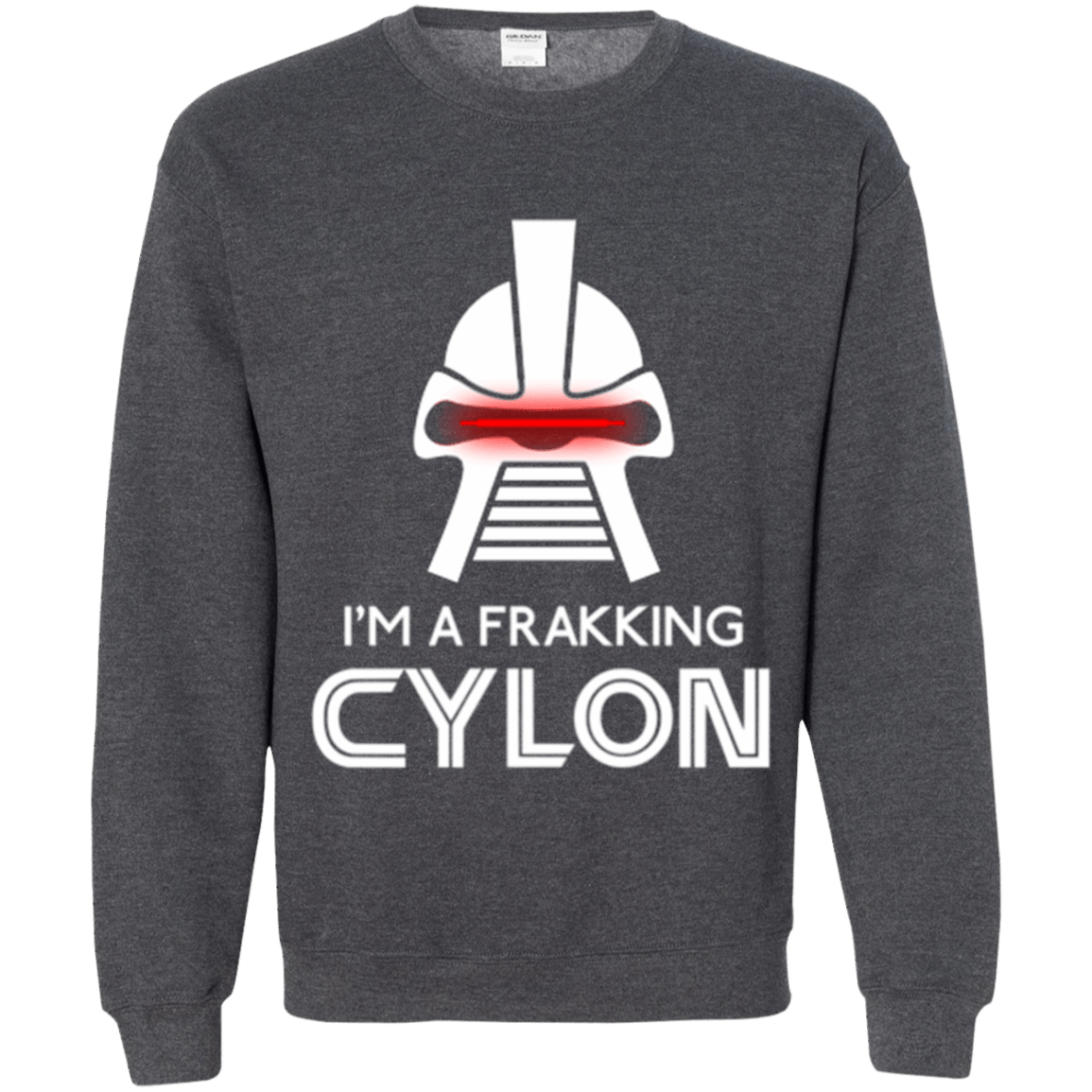 Sweatshirts Dark Heather / Small Frakking cylon Crewneck Sweatshirt