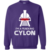 Sweatshirts Purple / Small Frakking cylon Crewneck Sweatshirt