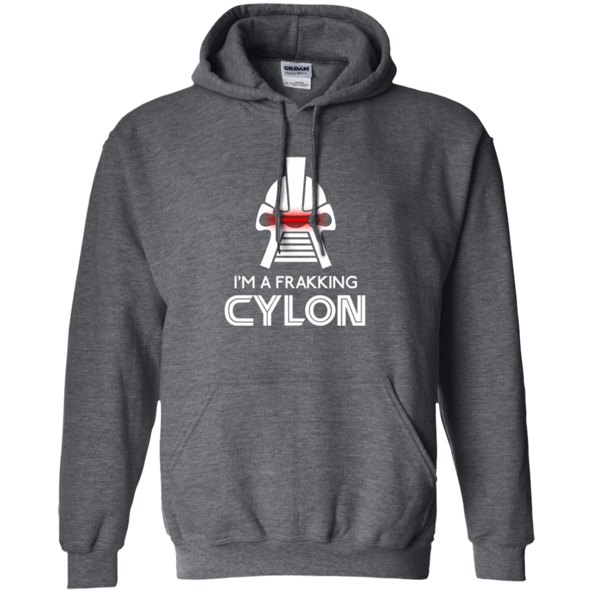 Sweatshirts Dark Heather / Small Frakking cylon Pullover Hoodie
