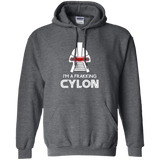 Sweatshirts Dark Heather / Small Frakking cylon Pullover Hoodie