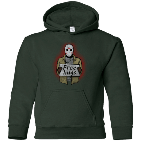 Sweatshirts Forest Green / YS Free Hugs Jason Youth Hoodie